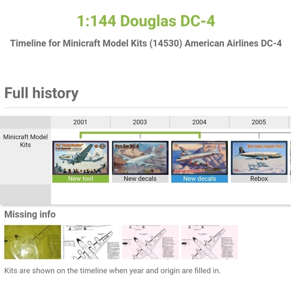 Minicraft Model Airplane Kit American Airlines DC-4 Mini Decals 1:144 - Picture 3 of 14